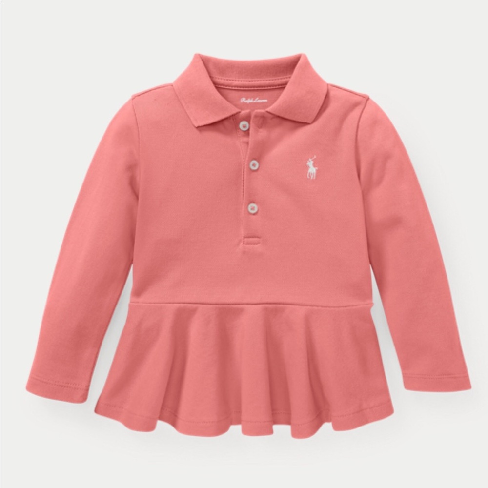Ralph Lauren Cotton Mesh Peplum Dress